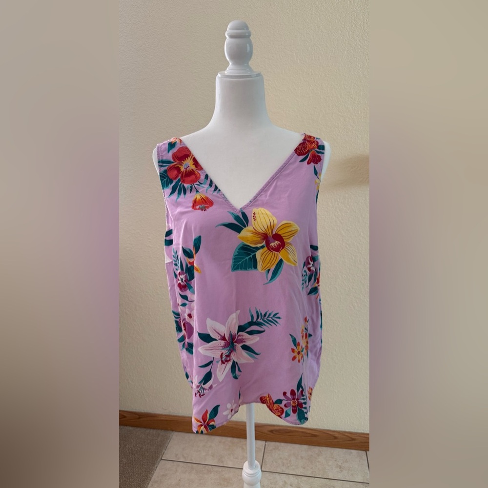 Old Navy Floral Sleeveless Top - Pink and Orange